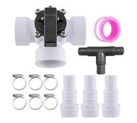 YiQinzcxg Lot de 12 accessoires de filtre à sable avec valves de dérivation de piscine à 3 voies, adaptateurs ABS et 6 pinces métalliques, adaptés à l'entretien de la piscine. Raccords de piscine ABS