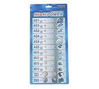 YiQinzcxg Lot de 24 piles AG1/AG3/AG4//AG5/AG10/AG12/AG13 pour montre, appareil photo, piles bouton mixtes CR2016 CR2025