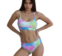 YiQinzcxg Maillot de bain deux pièces divisé pour femme Ensemble de maillot de bain taille haute Maillots de bain Push Up Batik Batik Maillot de bain taille haute Deux pièces divisées