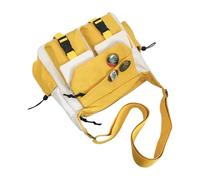 YiQinzcxg Messager Sac à bandoulière en nylon Plusieurs poches Léger Pour Voyage Randonnée Portefeuille Unisexe Slings Sac à bandoulière, jaune et blanc