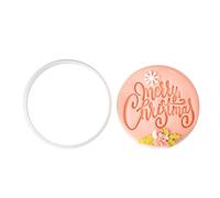 YiQinzcxg Moules à biscuits de Noël - Motif bénédiction anglaise - Rond - Texture plastique - Pour la pâtisserie de vacances et les fêtes - Maker de Noël