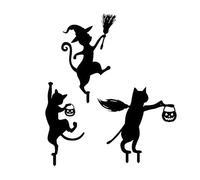 YiQinzcxg Piquets de statues en métal noir pour l'extérieur Installation facile au sol pour terrasses balcons ou terrasses Pieux de jardin artistiques Décoration animale