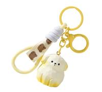 YiQinzcxg Porte-clés figurine de chien et de chat dessin animé Accessoire léger Pendentif de sac à la mode Pendentif de sac pour sac à main Décoration de la maison Résine élégante Cadeau Porte-clés
