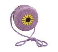 YiQinzcxg Sac à bandoulière réglable pour enfants tissé en paille Sac léger et convivial pour les activités de plein air et l'utilisation quotidienne. Sac à bandoulière tendance en paille, lilas