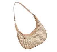 YiQinzcxg Sac à bandoulière simple en paille tissée pour femme Sac à bandoulière décontracté Boulettes aisselles Rétro Messager pour les voyages, kaki
