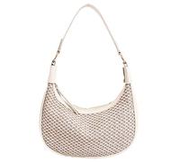 YiQinzcxg Sac à bandoulière simple en paille tissée pour femme Sac à bandoulière décontracté Boulettes aisselles Rétro Messager pour les voyages, beige