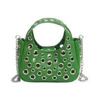 YiQinzcxg Sac Femme Sac à Bandoulière Créatif Rivets Creux Sac à Bandoulière en Cuir PU Sac à Main Porte-monnaie Chaîne Messenger Quotidien Sac Femme Sac à Bandoulière Créatif, vert