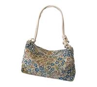 YiQinzcxg Sac pour femme Grande capacité Sac à bandoulière Sac à main École Rétro Imprimé Crossbody Toile Aisselle, bleu