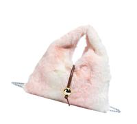 YiQinzcxg Sac spacieux en fausse fourrure pour femme Design coréen tendance Sac à main à bandoulière en peluche douce et lanière de chaîne élégant pour femme en fausse fourrure Sac à bandoulière