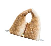 YiQinzcxg Sac spacieux en fausse fourrure pour femme Design coréen tendance Sac à main à bandoulière en peluche douce et lanière de chaîne élégant pour femme en fausse fourrure Sac à bandoulière