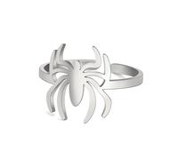 YIQPKUM Anneau Araignée Drôle Réglable Cercle Acier Inox Bijou Décoratif Halloween Présent Passionnées Animaux (Plaqué argent)