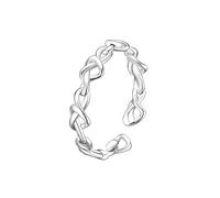 YIQPKUM Bague Cœur Infini Entrelacé Mignon Ajustable Cercle Bijou Pendentif Déclaration Accessoire Idée Cadeau Femmes (Plaqué argent)
