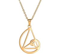 YIQPKUM Colliers nombre d'or Fibonacci pendentif spirales géométriques en acier inoxydable cadeaux mathématiques pour enseignants (Plaqué Or)