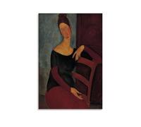 YiQuSoft Amedeo Modigliani - Portrait de la femme de l'artiste (Jeanne Hébuterne), 1918 - Impression sur toile et décoration murale moderne pour chambre à coucher - Sans cadre - 50 x 75 cm