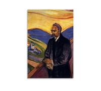 YiQuSoft Edvard Munch Portrait de Friedrich Nietzsche, 1906, poster sur toile, décoration murale, sans cadre, pour salon, chambre à coucher, 40 x 60 cm