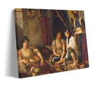 YiQuSoft Eugene Delacroix Les femmes d'Alger, 1834, poster décoratif sur toile, peinture murale, décoration moderne pour chambre à coucher, style cadre, 60 x 90 cm