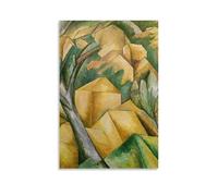 YiQuSoft Georges Braque 1908, Maisons à l'Estaque (Maisons à l'Estaque) Poster décoratif sur toile sans cadre 50 x 75 cm