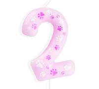 Yiran paw dog bougies d'anniversaire pour 2 ans,bougie numéro paw dog 2,bougie d'anniversaire pour gâteau,décorations cake topper pour enfants fête anniversaire pat patrouille