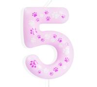 Yiran paw dog bougies d'anniversaire pour 5 ans,bougie numéro paw dog 5,bougie d'anniversaire pour gâteau,décorations cake topper pour enfants fête anniversaire pat patrouille