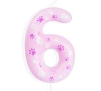 Yiran paw dog bougies d'anniversaire pour 6 ans,bougie numéro paw dog 6,bougie d'anniversaire pour gâteau,décorations cake topper pour enfants fête anniversaire pat patrouille