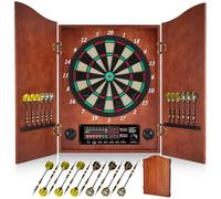 Yirinatek Jeu de Flechette Electronique, Coffret Décoratif pour Cible Flechette Electronique [12*Bronze Fléchettes] [Mode de Jeu Cricket], Jeux de Flechettes Adulte Électronique (Abricot)