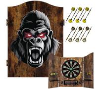 Yirinatek Jeu de Flechette Electronique, Coffret Décoratif pour Cible Flechette Electronique [12*Bronze Fléchettes] [Mode de Jeu Cricket], Jeux de Flechettes Adulte Électronique [Gorille]