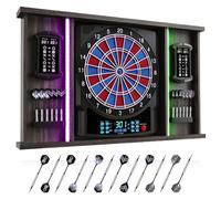 Yirinatek Jeu de Fléchettes Électronique, LED Coffret pour Cible Flechette | [12 Fléchettes] Indicateur LED 8 Joueurs, Jeux de Flechettes Adulte Électronique pour Salle de Jeu, Bar Privé