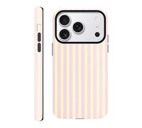 Yirlbey 2 in 1 Été Coque pour iPhone 17 Pro 6,3", Aesthetic Rose et Jaune Stripes Striped Motif Dessin Étui Silicone Fine TPU pour Femmes Filles Antichoc Housse Protection Cover, Anti-Rayures Case