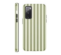Yirlbey 2 in 1 Été Rayée Coque pour Samsung Galaxy S20 FE 5G / S20 Lite / S20 6,5", Aesthetic Vert Stripes Striped Motif Dessin Étui Silicone Fine TPU Filles Antichoc Housse Protection Cover Case