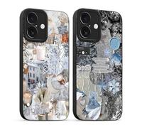 Yirlbey 2 Pièces Coque pour iPhone 17 6,1'', Etui Silicone avec Winter Flocon de Neige Collage Aesthetic Motif Design, Caméra de Protection Case Antichoc Housse pour Femme Ultra Fine TPU Étui Souple
