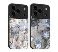 Yirlbey 2 Pièces Coque pour iPhone 17 Pro max 6,9'', Etui Silicone avec Winter Flocon de neige Collage Aesthetic Motif Design, Caméra de Protection Case Antichoc Housse pour Femme Fine TPU Étui Souple