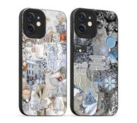 Yirlbey 2 Pièces Hiver Coque pour iPhone 11 6,1'', Etui Silicone avec Winter Flocon de Neige Collage Aesthetic Motif Design, Caméra de Protection Case Antichoc Housse pour Fille Fine TPU Étui Souple