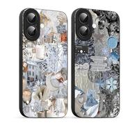 Yirlbey 2 Pièces Hiver Coque pour iPhone 16 6,1'', Etui Silicone avec Winter Flocon de Neige Collage Aesthetic Motif Design, Caméra de Protection Case Antichoc Housse pour Fille Fine TPU Étui Souple