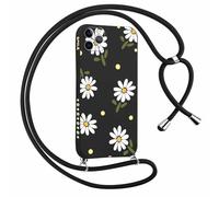 Yirlbey Coque avec Cordon pour iPhone 11 Pro Max 6,5", Etui de Protection Fleurs Aesthetic Motif avec Laniere Telephone Portable Housse Collier Silicone Souple Antichoc Ultra Mince Fille Case
