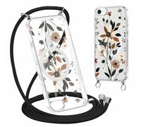 Yirlbey Coque Handykette pour iPhone 7/8/SE 2020/SE 2022 avec Cordon, Compatible avec MagSafe, Transparent Silicone Étui avec Aesthetic Fleur Couleur Motif Case, Housse avec Réglable Lanyard 4,7"