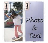 Yirlbey Coque Personnalisée Photo pour Samsung Galaxy S21 Plus/S21+ 5G 6,7", Personnalisable Étui avec Votre Propre Image Texte, Custom Personnaliser Housse TPU Cover pour Samsung S21+ 5G, transparent