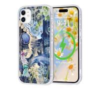 Yirlbey Transparente Brillant Coque pour iPhone 11, Aesthetic Été Motif Collage Fleur Hibiscus Design pour Filles Étui, Glitter Silicone Anti-Jaunissement Housse Case Cover pour iPhone 11 6,1"