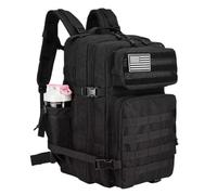 YIRONER Sac à dos 3 jours Assault Outdoor Sac à dos d’escalade imperméable Camping Randonnée Mochila Sac Mochila(Noir)