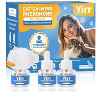 Yirr Diffuseur apaisant pour chat, 4 en 1, diffuseur apaisant multicat, phéromones relaxantes pour soulager le stress, l'anxiété, lutter contre les griffures, 1 diffuseur 3 recharges (48 ml)