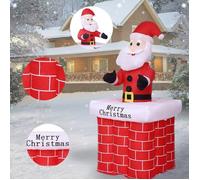 YIS. CHEMINÉE GONFLABLE DU PÈRE NOËL POUR NOËL AVEC LUMIÈRES LED INTÉGRÉES 180 CM ROUGE