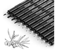 YISAN Feutres Dessin, Stylos Micro, 12 Stylos à encre Fineliner,Stylo Noir Pointe Fine, Stylo de Dessin Noir,Professionnel Artist Pen, idéal pour l’illustration de l’artiste 902195