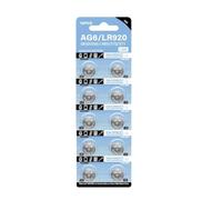Yisawroy Lot de 10/20/50 piles alcalines AG6/LR920 320 mAh longue durée pour montre, télécommande, jouet, pile bouton LR920