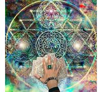 Yisawroy Nappe de Table métaphysique 50x 50cm - Tapis de Jeu - Pendule - Divination Cartes de Jeu - Nappe de Divination - Nappe de Tarot