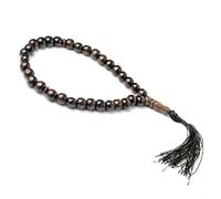 Yisawroy Perles en bois de 8 mm - 33 perles de prière musulmane tenant un chapelet - Perles de prière islamique Tasbiha - Cadeau d'anniversaire - Bijou religieux pour homme et femme