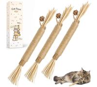 YISCOKO 3PCS Bâtonnets Herbe à Chat, jouet chat,Nettoyage des dents du chat et jouets à l'herbe à chat.Cadeaux de Noël et d'anniversaire pour votre animal de compagnie