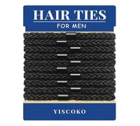 YISCOKO Élastiques cheveux hommes élastiques noirs 10 pièces (Lot de 1)
