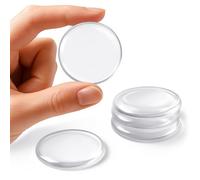 YISCOKO Lot de 5 butées de porte - Protection de poignée de porte pour murs - Protection murale - Butées de porte pour murs - Protection murale ronde en silicone transparent réutilisable (4 cm)