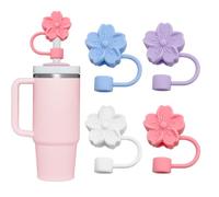 YISCOKO Stanley Lot de 4 couvercles de paille en silicone compatibles avec les pailles de 10 mm, quatre couleurs