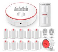 YISEELE Alarme Maison sans Fil: Connexion Wi-FI 5 GHz - Complet Sirène 120dB - Capteur Infrarouge (PIR) Anti-Animaux - 10 Capteurs Porte/Fenêtre - 2 Télécommandes - Hub - Compatible Alexa & Google