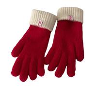 YISENJEE Chauds Gants Tricotés Gants Tricotés Couleur Dopamine Pour Femme, Chauds, Résistants Au Froid, Pour Écran Tactile, Automne Et Hiver - Rouge